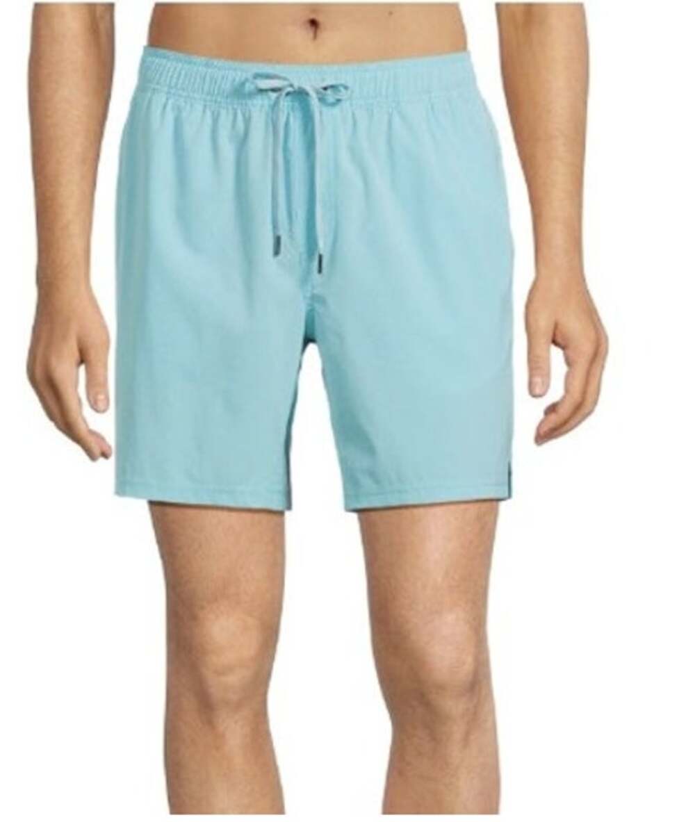 George Mens Large 36 38 Aqua Seafoam Fabric Lined Swim Trunks 7" Inseam